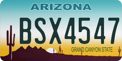 AZ license plate BSX4547