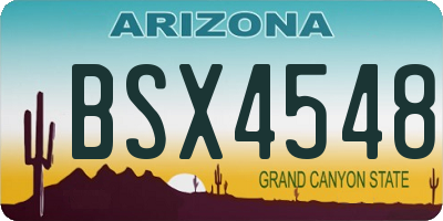 AZ license plate BSX4548