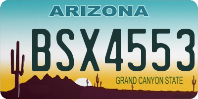 AZ license plate BSX4553