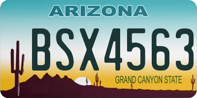 AZ license plate BSX4563