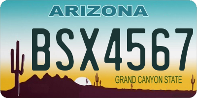 AZ license plate BSX4567