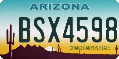 AZ license plate BSX4598