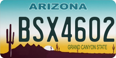 AZ license plate BSX4602