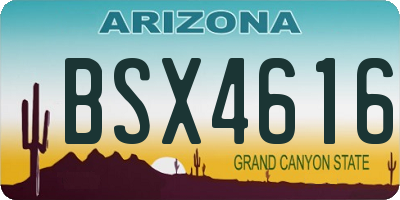 AZ license plate BSX4616