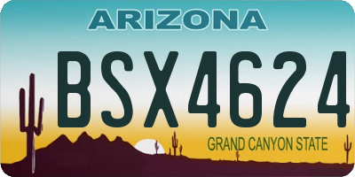 AZ license plate BSX4624