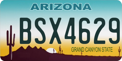 AZ license plate BSX4629