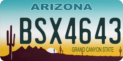 AZ license plate BSX4643