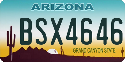 AZ license plate BSX4646