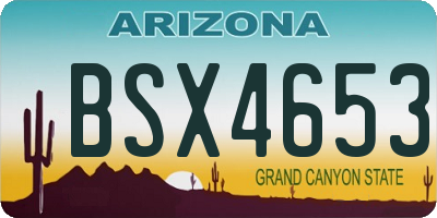 AZ license plate BSX4653