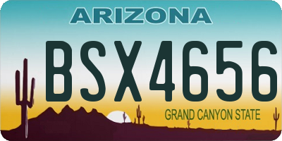 AZ license plate BSX4656