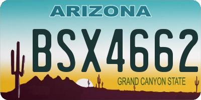 AZ license plate BSX4662