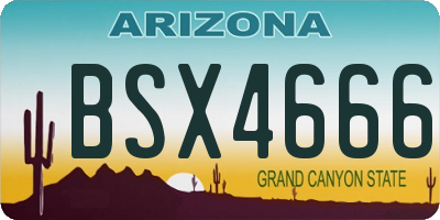 AZ license plate BSX4666