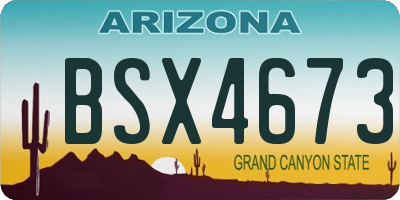 AZ license plate BSX4673