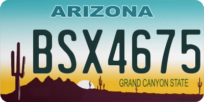AZ license plate BSX4675
