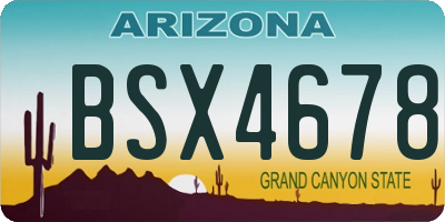 AZ license plate BSX4678