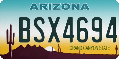 AZ license plate BSX4694