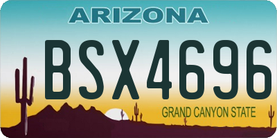 AZ license plate BSX4696