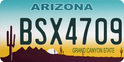 AZ license plate BSX4709