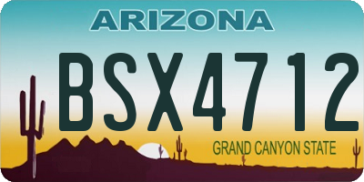 AZ license plate BSX4712