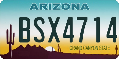 AZ license plate BSX4714