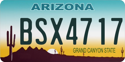 AZ license plate BSX4717