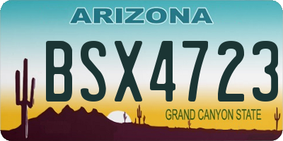 AZ license plate BSX4723