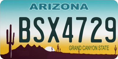 AZ license plate BSX4729