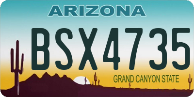 AZ license plate BSX4735