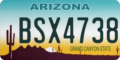 AZ license plate BSX4738