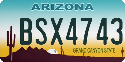 AZ license plate BSX4743