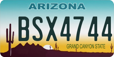 AZ license plate BSX4744