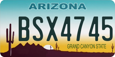 AZ license plate BSX4745