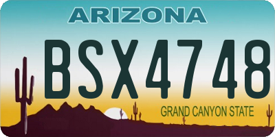 AZ license plate BSX4748