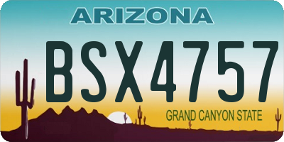 AZ license plate BSX4757