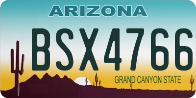 AZ license plate BSX4766