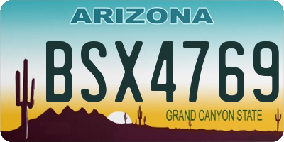 AZ license plate BSX4769