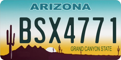 AZ license plate BSX4771