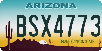 AZ license plate BSX4773