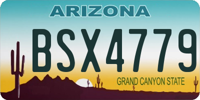 AZ license plate BSX4779