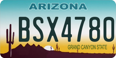 AZ license plate BSX4780