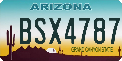 AZ license plate BSX4787