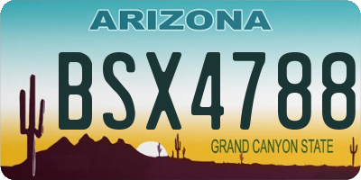 AZ license plate BSX4788