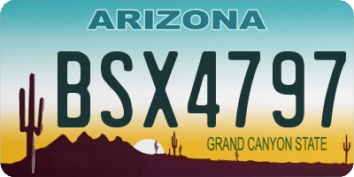 AZ license plate BSX4797