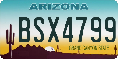 AZ license plate BSX4799