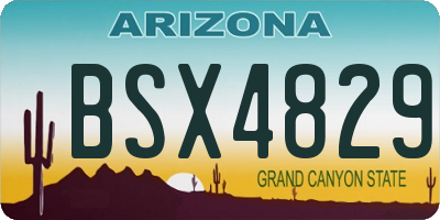 AZ license plate BSX4829