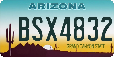 AZ license plate BSX4832