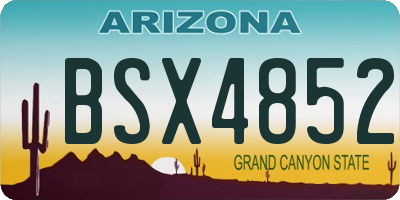 AZ license plate BSX4852