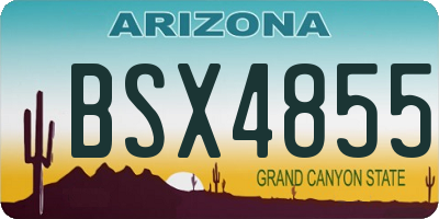 AZ license plate BSX4855