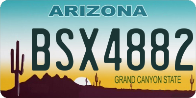 AZ license plate BSX4882