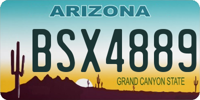 AZ license plate BSX4889